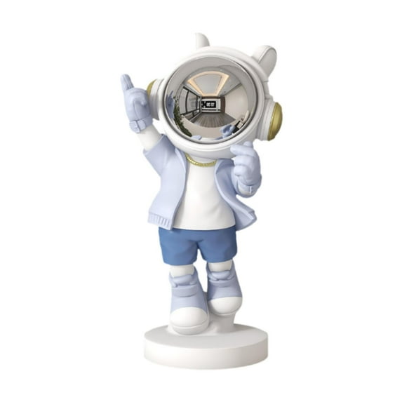 Fancyes Astronaut Sculpture Art Crafts Tabletop Ornament for Entrance Bedroom Office Blue