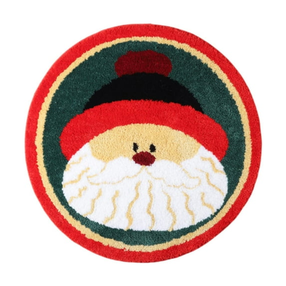 Fancyes Bathroom Floor Mat Rug ,Bath Mat Rug, Thick Washable Cute Décor Santa Claus Round Doormat Bath Carpet Mat for Kitchen Hallway