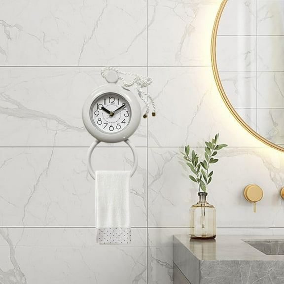 Fancyes Bathroom Shower Clock Decor Lightweight Easy to Read Water Resistant Hanging Clock Shower Rope Clock for Dorm Room Gym Office