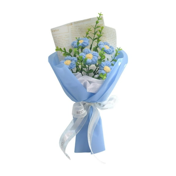 Fancyes Bouquet of Crochet Flower Completed By Hand Bouquet with Hand Knit Bouquet for The Festival of The Valentine's Day Festival of The Festival of The Blue