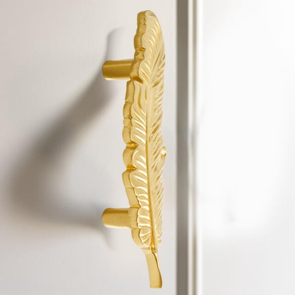 Fancyes Brass Cabinet Door Handle Double Hole Knob Easy Installation Furniture Drawer Pull Cabinet Hardware for Office Dresser Closet Small