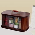 thumbnail image 1 of Fancyes Bread Box for Kitchen Countertop Kitchen Counter Storage Box for Coffee Shop brown 34.5cm, 1 of 8