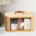 thumbnail image 1 of Fancyes Bread Box for Kitchen Countertop Kitchen Counter Storage Box for Coffee Shop wood 34.5cm, 1 of 8