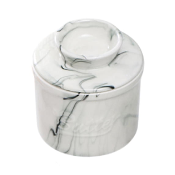 Fancyes Butter Container French Butter Dish Bread and Toast Butter Keeper Butter Crock for Restaurant Table Centerpiece Desktop Decor Black marble
