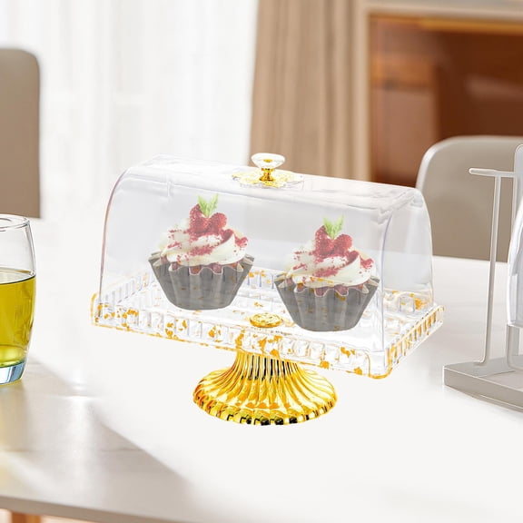Fancyes Cake Stand with Cover Display Tray Multipurpose Food Serving Platter, Footed Cake Plate for Snacks Cheesecake Cookies Cupcake pattern