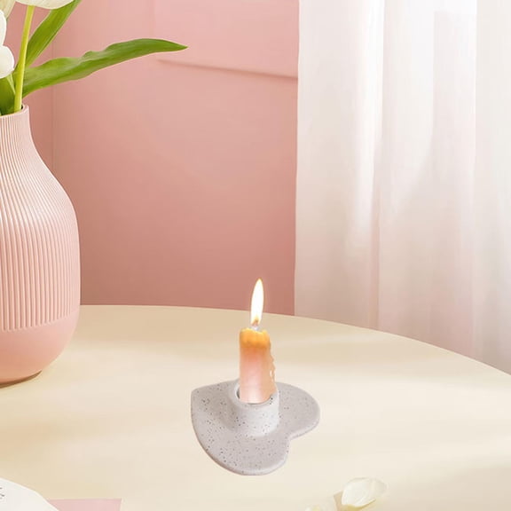 Fancyes Ceramic Candle Holder Candle Stand Housewarming Gift Home Decor Candlestick Holder for Farmhouse Bedroom Anniversary Bar Home Black