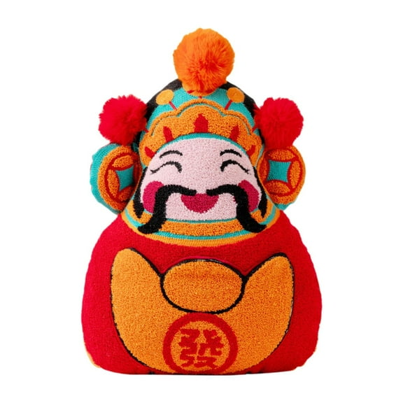 Fancyes Chinese New Year Throw Pillow Stuffed Doll Gifts Soft,Home Decor Festival Living Room Lunar Year Party Decor Ornament Cushion