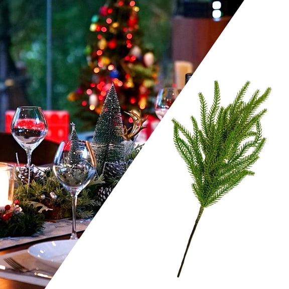Fancyes Christmas Artificial Branch Garland Artificial Faux Cedar Branches Greenery Xmas Picks for Home Decor Wreath Crafts Gold powder