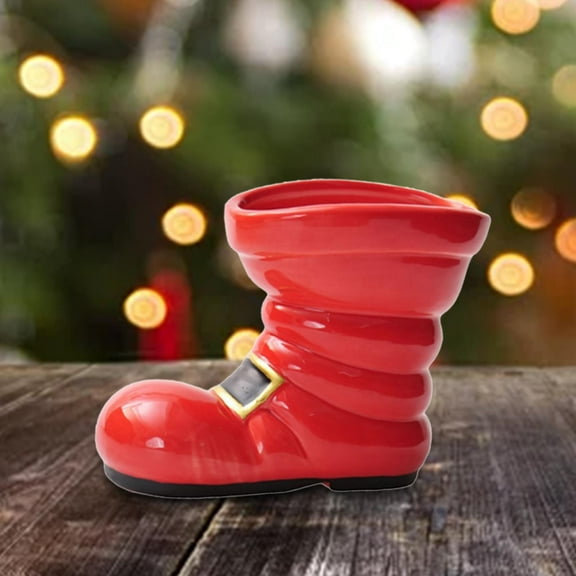 Fancyes Christmas Vase Decorative Vase Living Room Table Centerpiece Tabletop Desk Artistic Shelf Boot Vase Flower Vase Creative Vase