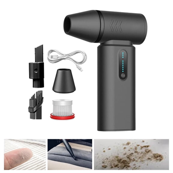 Fancyes Compressed Air Dust Collector Dust Catcher Brushless Motor Large Battery Capacity fan for Cleaning of Keyboards & Laptop Black