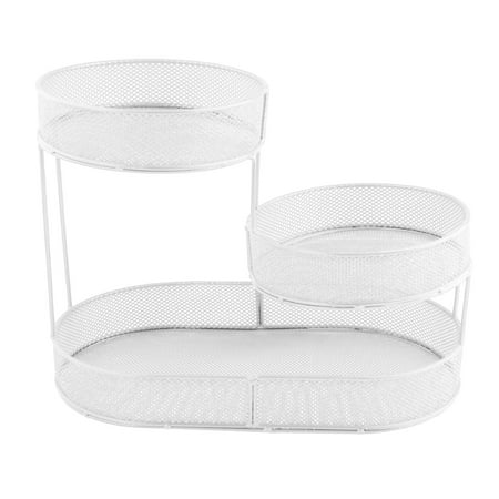 Fancyes Countertop Fruit Basket Vegetables Storage Rack 3 Tier Party Container Large Capacity Stand Fruits Stand Holder Serving Stand white