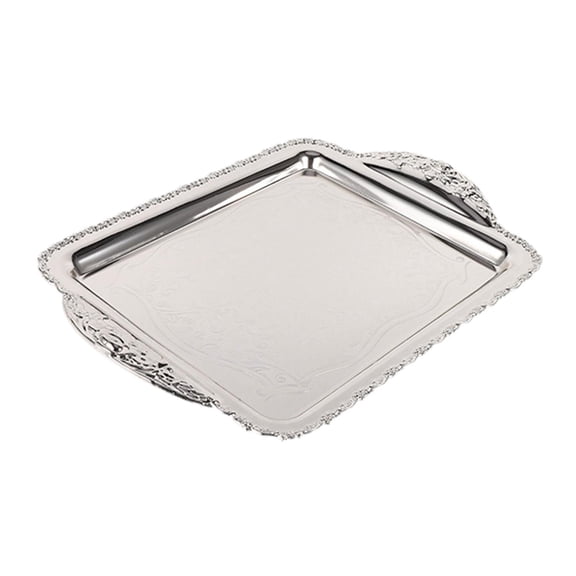Fancyes Decorative Fruit Tray Dessert Plate Scratch Resistant Wear Resistant Rectangle Plate Serving Platter for Hotel Birthday Party Medium