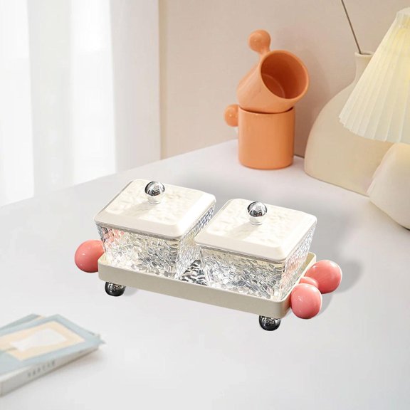 Fancyes Divided Serving Dishes Appetizer Tray Dessert Tray Food Storage Nut Organizer for Wedding Dining Table Living Room Restaurant 2 pieces white