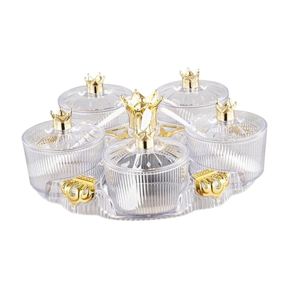 Fancyes Divided Serving Tray Stylish Luxury Condiment Box for Chocolates Nuts Sweets clear