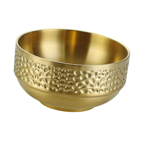 Fancyes Double-walled Metal Serving Bowl for Camping Snack Appetizer Kitchen Cooking Large