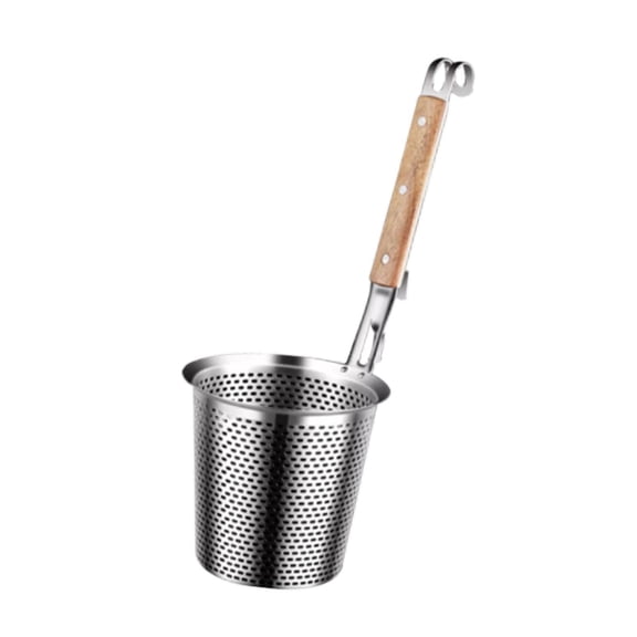 Fancyes Draining Spoon Mesh Skimmer Colander Noodle Strainer Cooking Brain Flower Tripe Ladle Pasta Strainer for Ravioli French Fries