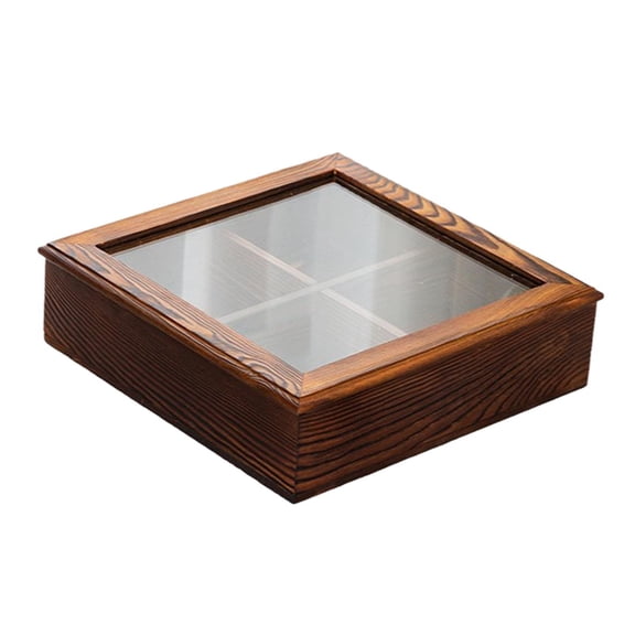 Fancyes Dried Fruit Holder Tray Party Serving Platter Snack Storage Box Decor Divided Serving Tray for Sweets Cookies Family Reunions Square No Handle