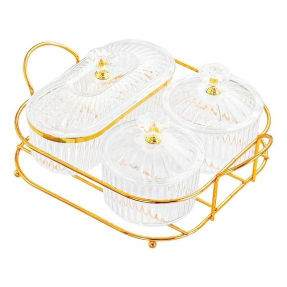 Fancyes Dried Fruit Plate Cookie Jar Food Storage Box Snacks Dish Candy Nuts Dish Seasoning Containers for Holiday Party Home Kitchen Clear M