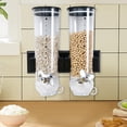 thumbnail image 1 of Fancyes Dry Food Cereal Dispenser Candy Dispenser Jar Multifunction 1.5L Each Kitchen Storage Container Wall Mount Canister for Snack Black, 1 of 8