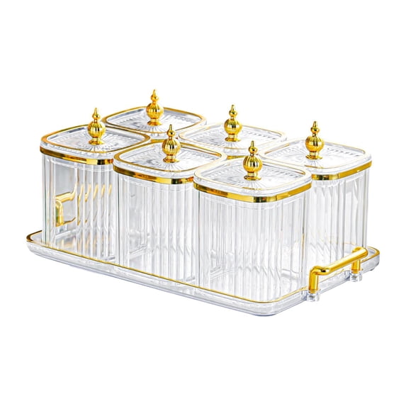 Fancyes Dry Fruit Glasses with Lid Set Snacks That Serve The Glasses with A Tray, The Suitable Serving Plate for Home Kitchens Vacation Dried Fruit Nuts Transparent