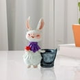 thumbnail image 1 of Fancyes Easter Bunny Figurine Easter Decoration Flower Pot Art Crafts Cute Decorative Statue Desktop Ornament for Living Room Cabinet, 1 of 8