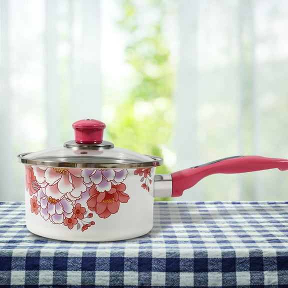 Fancyes Enamel Milk Preparation Pan Cooking Pot Multiuse Cookware Sturdy Noodles Pot Easy Clean Soup Pot for Hotel Restaurant