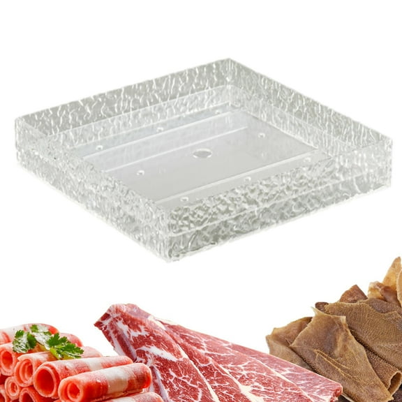 Fancyes Food Buffet Server Platter Sashimi Tray Serving Dish, Acrylic Serving Tray Ice Chilled Serving Tray for Vegetable Fruit Snack M