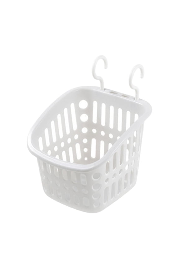 Hanging Shower Basket Storage Basket Organizer Multi -purpose with Hooks Portable for Bathroom Kitchen Bedroom Bedroom Home Gray White