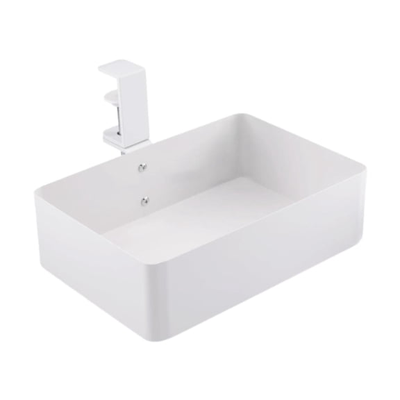 Fancyes Hiddens Desk Organizer Serving Tray Metal Stable Easy to Assemble under Table Storage Basket under Desk Drawer for Home Pantry White