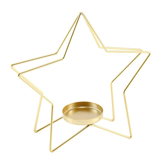 Fancyes Hollow Metal Candle Holder Candle Stand Decorative Candlestick Holder Tabletop Ornament for Wedding Holiday Mantel Desk Shelf 2 Pentagram