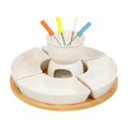 thumbnail image 1 of Fancyes Home Tea Light Candle Fondue Set, Ceramic Butter Warmer Set, Melt Hot Pot Bowl, Fondue Pot Melting Pot Set for Caramel Butter A, 1 of 8
