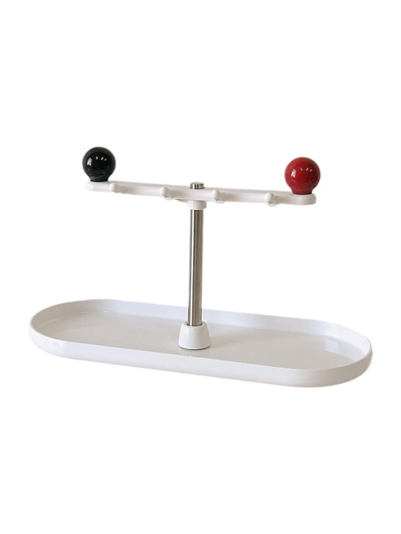 Key Storage Rack,Jewelry Organizer Stand Hanger, Tabletop Decorative Storage Rack Modern Desktop Key Holder Jewelry Tray Dish white