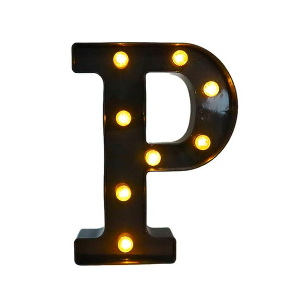 Fancyes LED Marquee Letter Light ,Lighted Marquee Letter Anniversary Wall,Wedding,Bar Bedroom Holiday Birthday Light up Alphabet Sign P 6.42x8.58x1.57inch