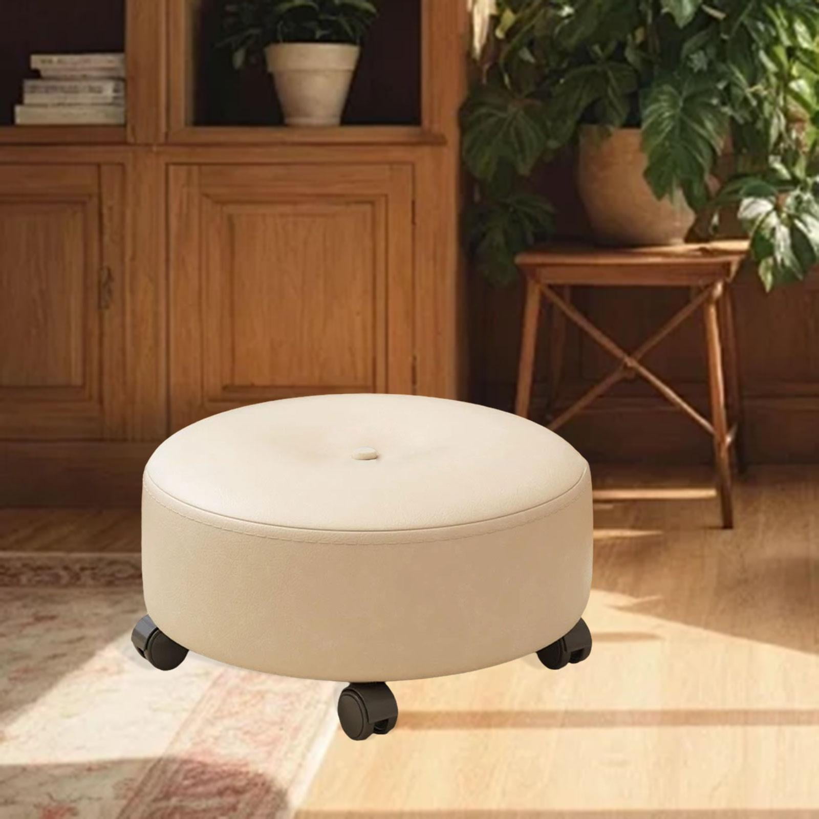 Fancyes Low Height Rolling Stool Sturdy Footrest for Living Room Salon ...