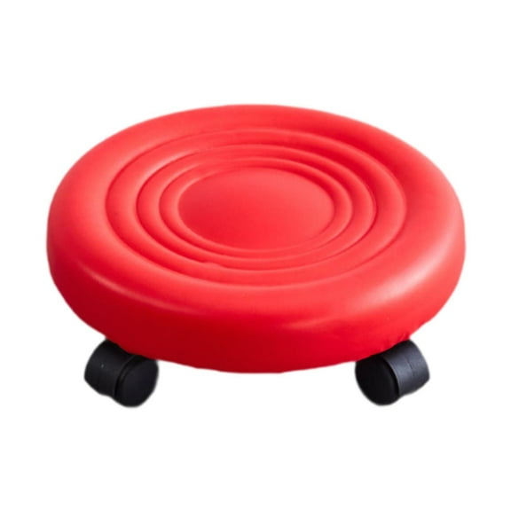 Fancyes Low Height Rolling Stool ing Seat with Wheels Sturdy Comfortable Low Small Stools Roller Seat Short Stool for Fitness Red