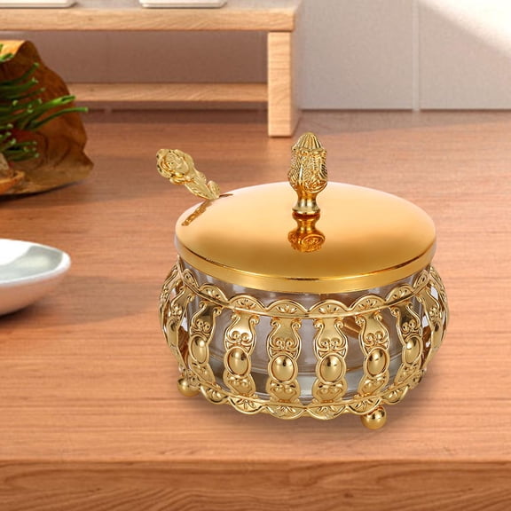 Fancyes Luxury Decorative Glass Storage Glass Elegant Dustproof Practically with The Top Buffet Display for Public Holidays -gift Parties House