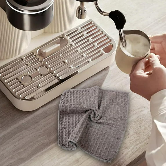 Fancyes Microfiber Cleaning Cloth Car Wash Cloth Washable Soft Washing Dishes Square Dish Towel Microfiber Towel for Household Window Coffee 40 cm