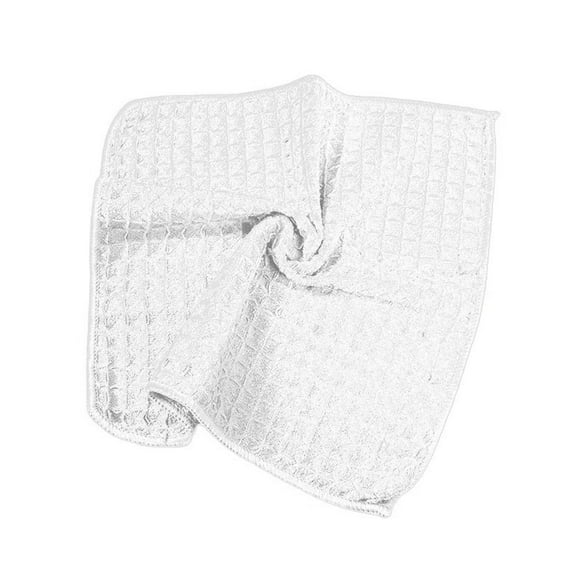 Fancyes Microfiber Cleaning Cloth Car Wash Cloth Washable Soft Washing Dishes Square Dish Towel Microfiber Towel for Household Window White 30 cm