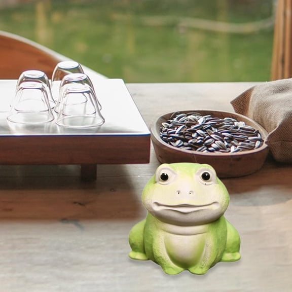 Fancyes Miniature Frog Statue, Ton Mini Decoration, Sweet Desk Small Frosch Sculpture, Table Center for Bathroom Cafe Office