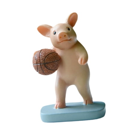 Fancyes Miniature Pig Figure, Miniature Pig, Garden Statue, Pig Sculpture, Pig Ornamentation, Animal Figure for Children's Room, Living Room basketball