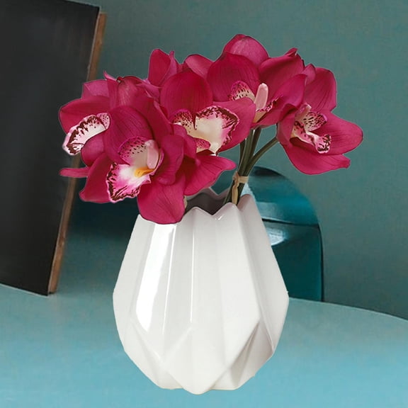 Fancyes Moisturizing Realistic Orchid Artificial Cymbidium Orchid Gift Ornament Fake Cymbidium Orchid for Mother Day Dining Room Home