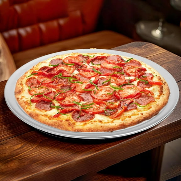 Fancyes Pizza Baking Pan Baking Sheet Dishwasher Safe Sturdy Aluminum Alloy Nonstick Round Pizza Tray for Oven Use Home Party Kitchen 13 inch