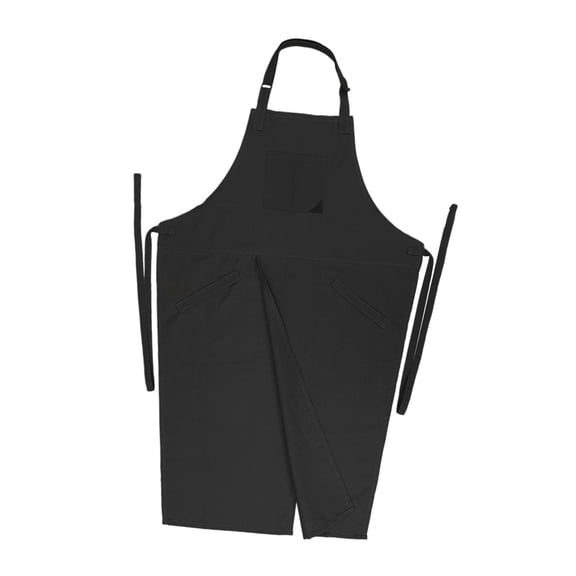Fancyes Pottery Split Leg Apron Fashion Comfortable Hanging Neck for Garden DIY Chef black