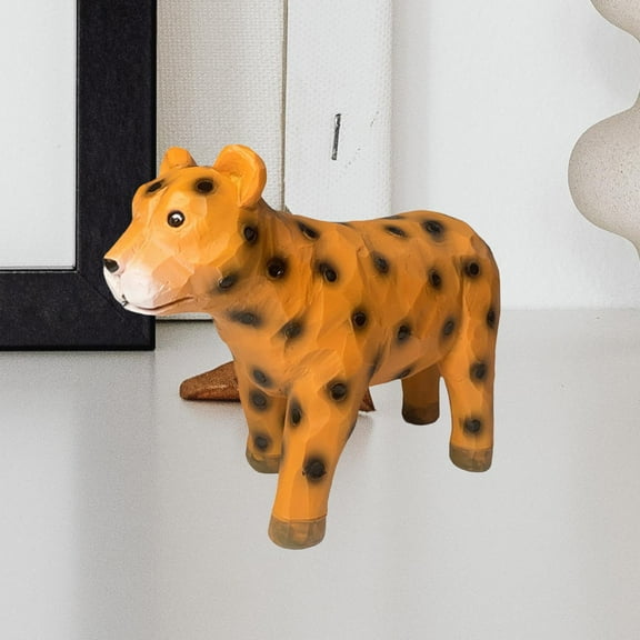 Fancyes Resin Leopard Model Statue 15x5.5x11cm Multifunctional Hand Painted Animal Sculpture Tabletop Ornament for Living Room Modern