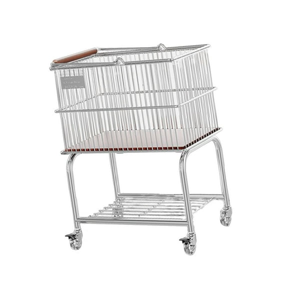 Fancyes Rolling Cart Sofa Side Table Lightweight Convenient Storage Trolley on Wheel Utility Cart for Home Bathroom Dorm Laundry Room , brown 2 tier