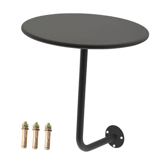 Fancyes Round Table Small Side Table Modern Wall Mounted Metal Compact for Small Space Nordic for Office Bedroom Bedside Home Kitchen