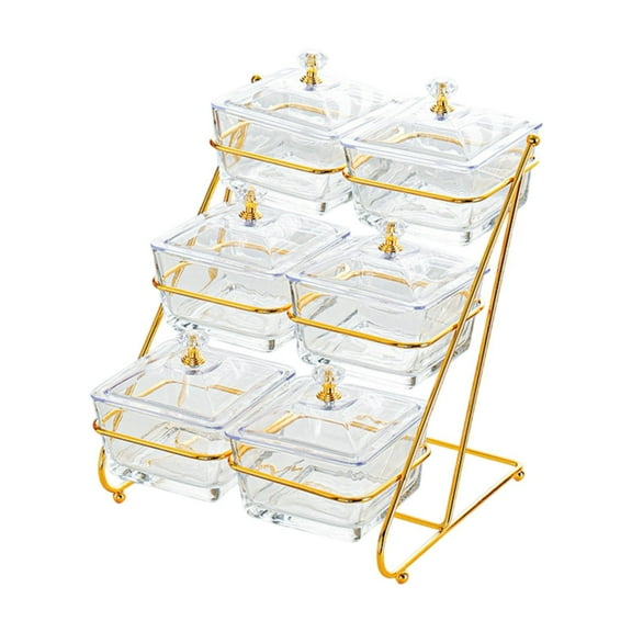 Fancyes Serving Bowl 3 Tier Organizer Divided Serving Tray for Candy Appetizers Nuts clear