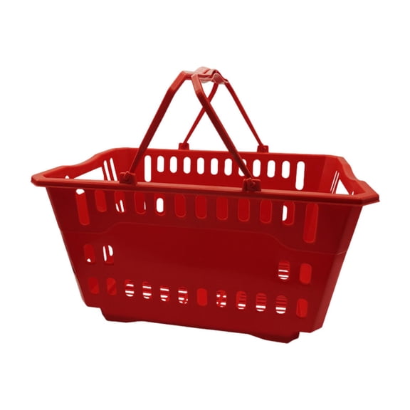 Fancyes Shopping Basket Picnic Basket Strong Multipurpose Flower Basket Handheld Storage Basket for Retail Store Convenience Boutique Red