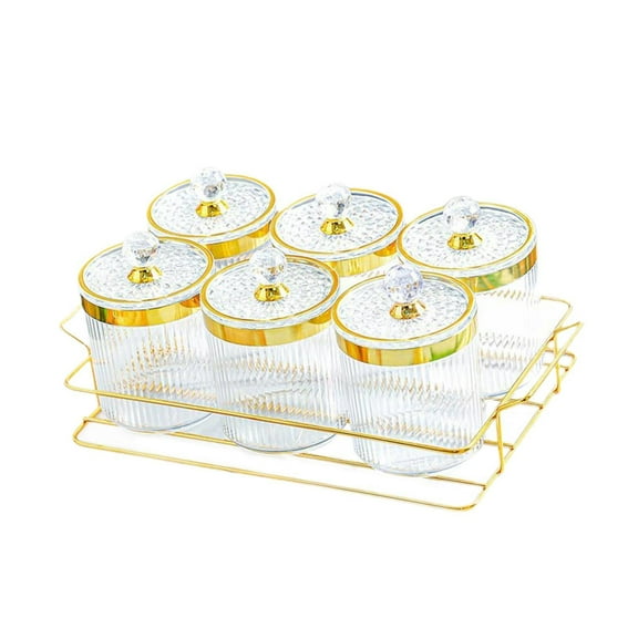 Fancyes Sorted Nut Glasses Set Snacks Serve Glasses Wedding Decoration Shared Serving Container for Party Kitchen Dining Room Fruit Snack Transparent 6 Grids