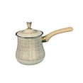 Fancyes Stainless Steel Turkish Coffee Pot Butter Warmer Long Wooden